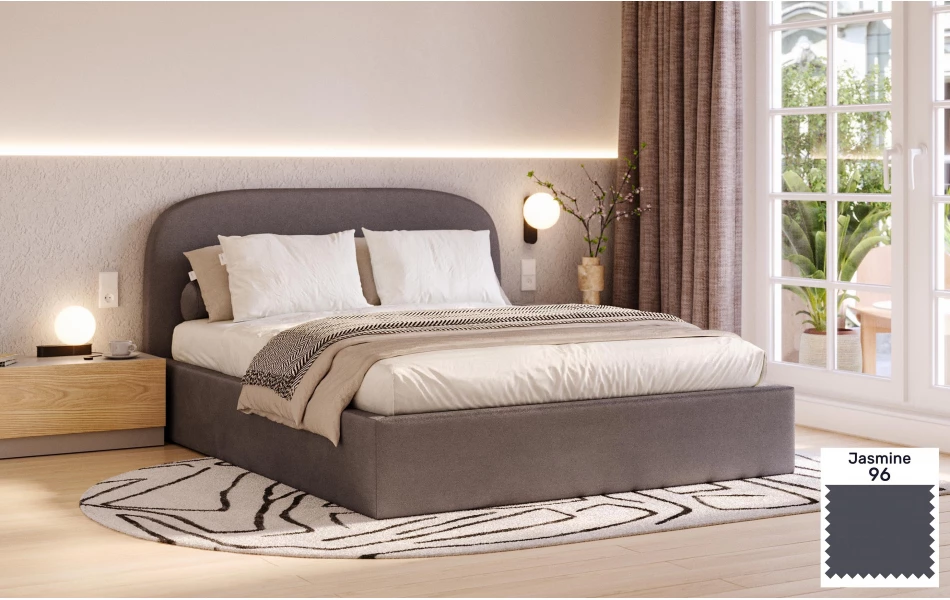 Łóżko tapicerowane szare Sirius jasmine 96