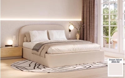 Łóżko tapicerowane beżowe Sirius dream velvet 202 02