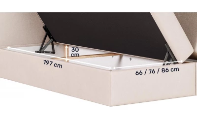 Łóżko tapicerowane kontynentalne Vega wymiary pojemnika na pościel