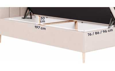 Łóżko jednoosobowe Atlas wymiary pojemnika na pościel