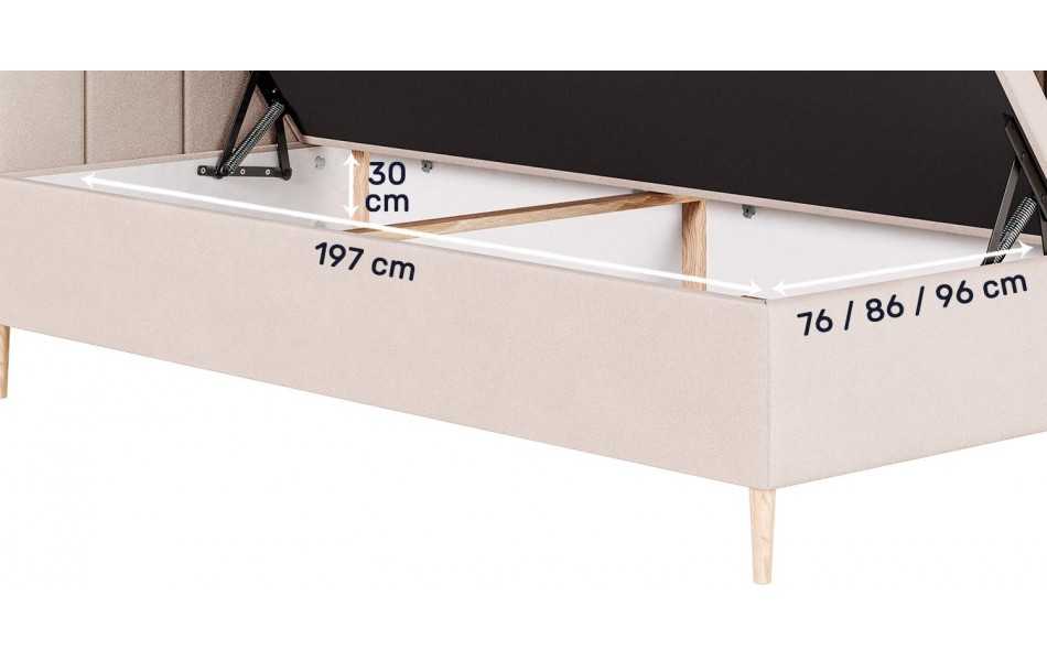 Łóżko jednoosobowe Atlas wymiary pojemnika na pościel