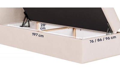 Łóżko jednoosobowe Celeste wymiary pojemnika na pościel