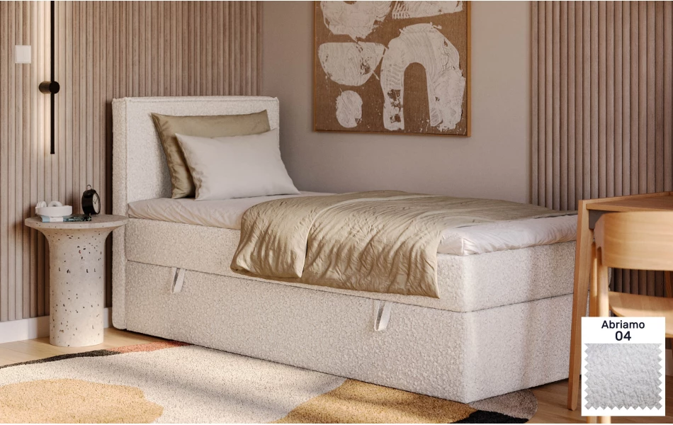 Łóżko jednoosobowe szare Celeste