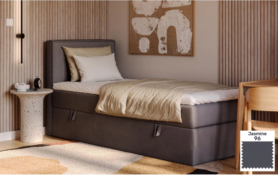 Łóżko jednoosobowe ciemno szare Celeste