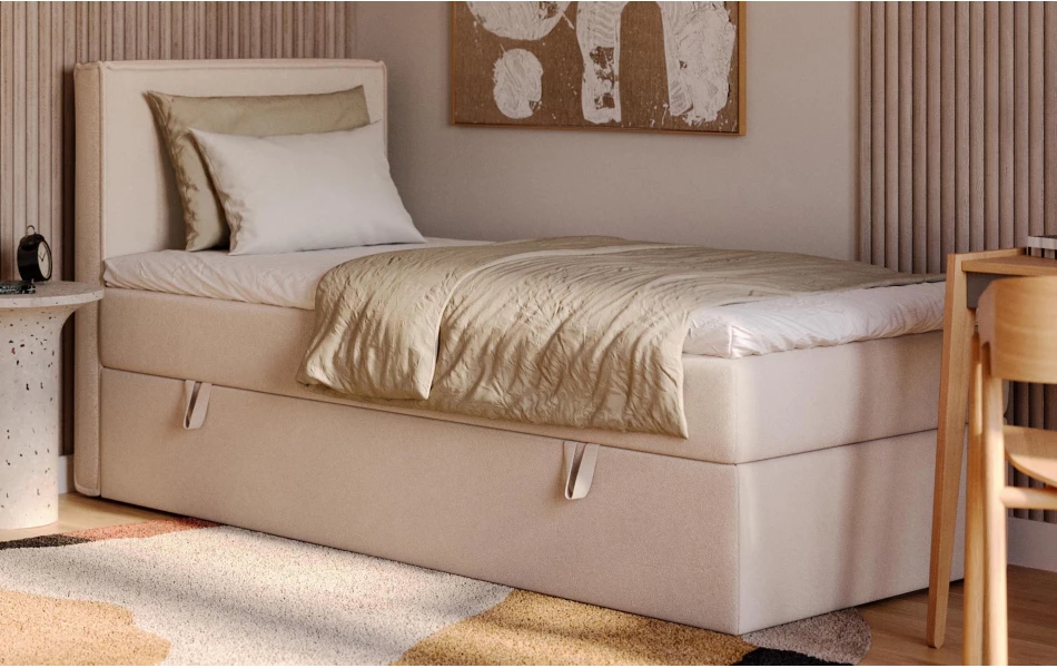 Łóżko jednoosobowe Celeste z pojemnikiem na pościel