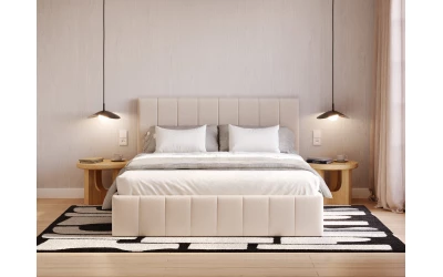 Łóżko tapicerowane SOL beżowe 180cm x 200cm front