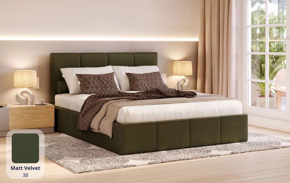 Łóżko do sypialni Lyra tkanina matt velvet 38