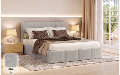 Łóżko do sypialni szare Lyra tkanina zoya 02