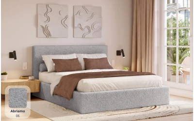 Łóżko do sypialni szare Altair tkanina abriamo 06