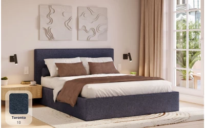 Łóżko do sypialni granatowe Altair tkanina toronto 10