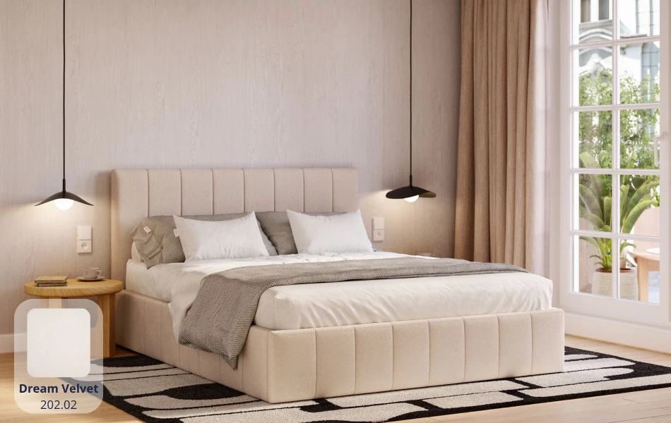 Łóżko tapicerowane jasne Sol