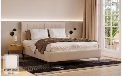 Łóżko na nóżkach beżowe Andromeda