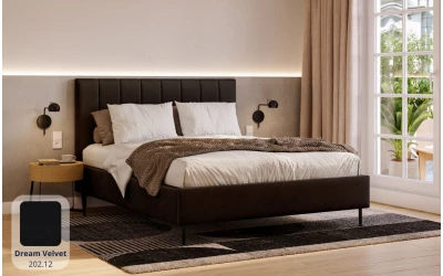 Łóżko na nóżkach ciemne Andromeda