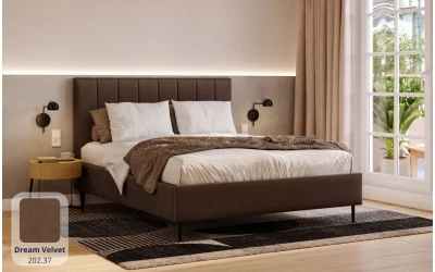 Łóżko na nóżkach brązowe Andromeda