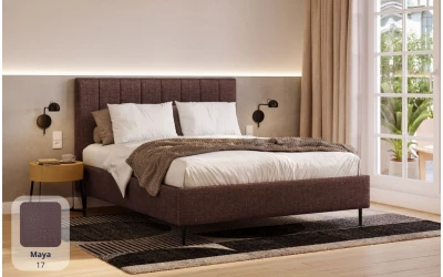 Łóżko na nóżkach ciemne Andromeda tkanina maya 17