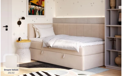 Łóżko młodzieżowe beżowe Stella