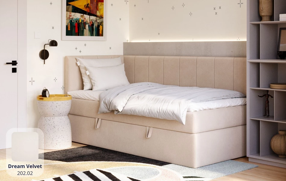 Łóżko młodzieżowe beżowe Stella