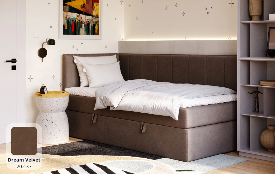 Łóżko młodzieżowe brązowe Stella