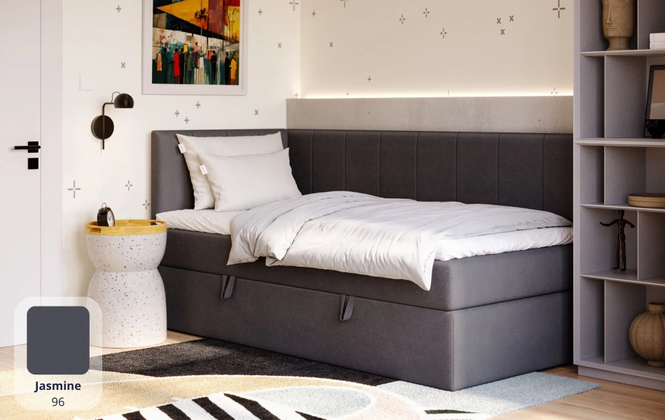 Łóżko młodzieżowe szare Stella