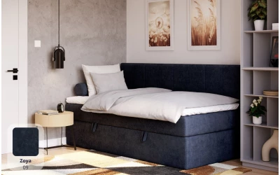 Łóżko pojedyncze ciemne Vesta tkanina zoya 09