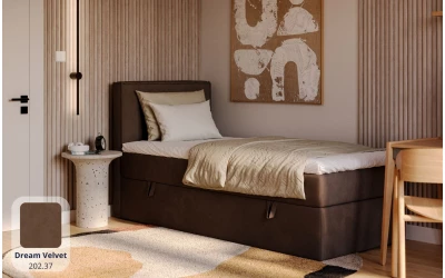 Łóżko jednoosobowe brązowe Celeste