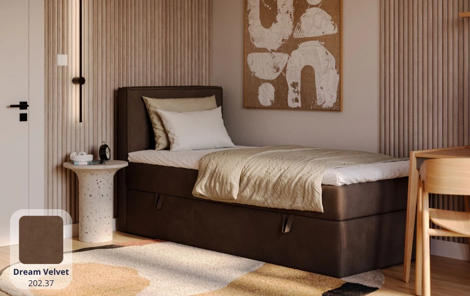 Łóżko jednoosobowe brązowe Celeste