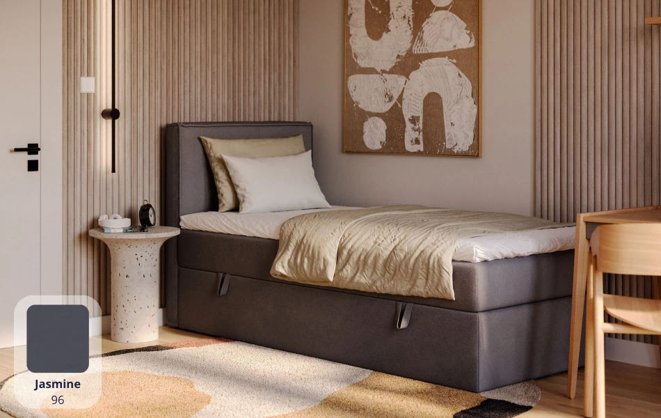 Łóżko jednoosobowe szare Celeste