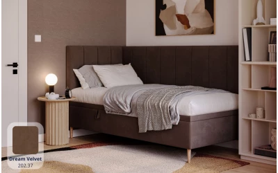 Łóżko jednoosobowe brązowe Atlas dream velvet