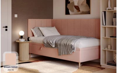 Łóżko jednoosobowe różowe Atlas dream velvet