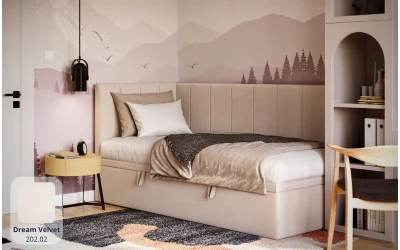 Łóżko młodzieżowe beżowe Aurora dream velvet 202.02