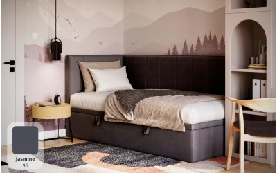 Łóżko młodzieżowe ciemne Aurora jasmine 96