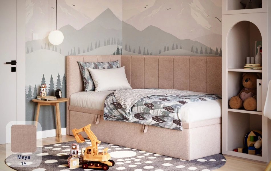 Łóżko młodzieżowe jasne Aurora maya 15