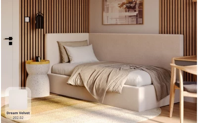 Łóżko młodzieżowe beżowe TITAN dream velvet 202.02