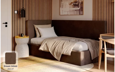 Łóżko młodzieżowe brązowe TITAN dream velvet 202.37