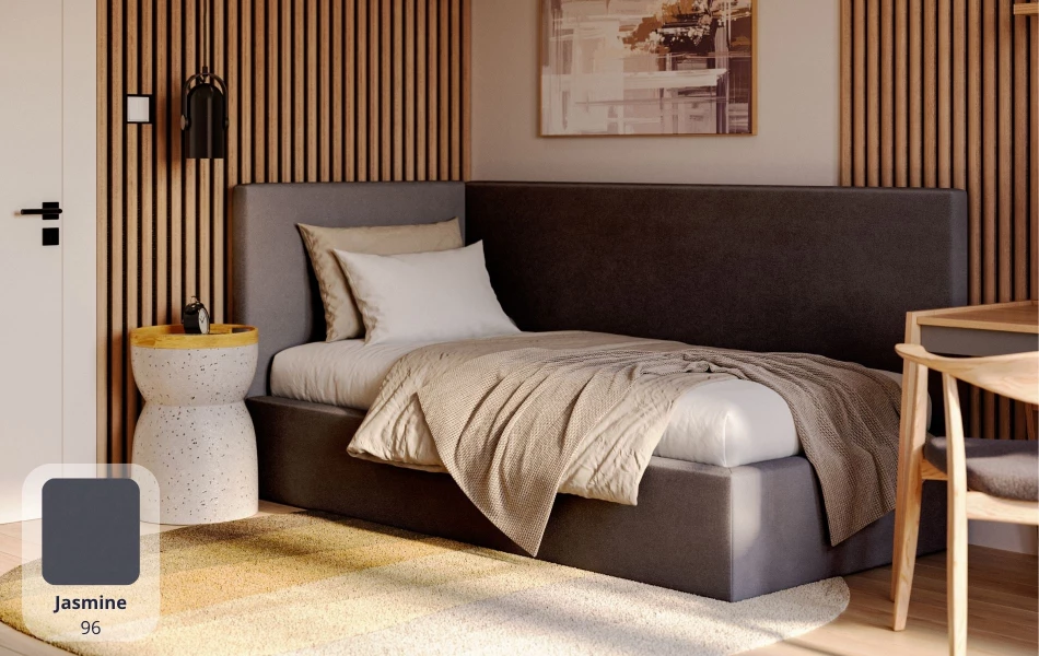 Łóżko młodzieżowe ciemne TITAN jasmine 96