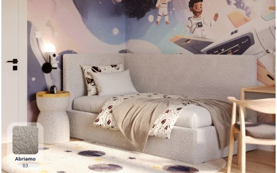 Łóżko młodzieżowe szare TITAN abriamo 04