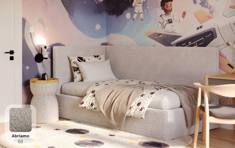 Łóżko młodzieżowe szare TITAN abriamo 04