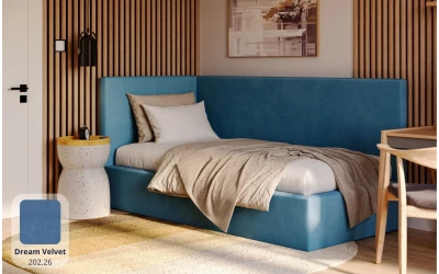 Łóżko młodzieżowe niebieskie TITAN dream velvet 202.26