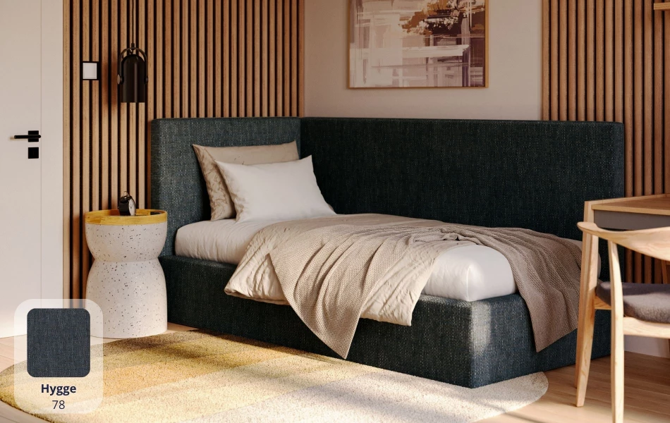 Łóżko młodzieżowe ciemne TITAN hygge 78