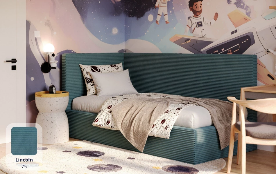 Łóżko młodzieżowe ciemne TITAN lincoln 75