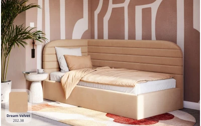 Łóżko tapicerowane beżowe Zanda beżowe 202.38