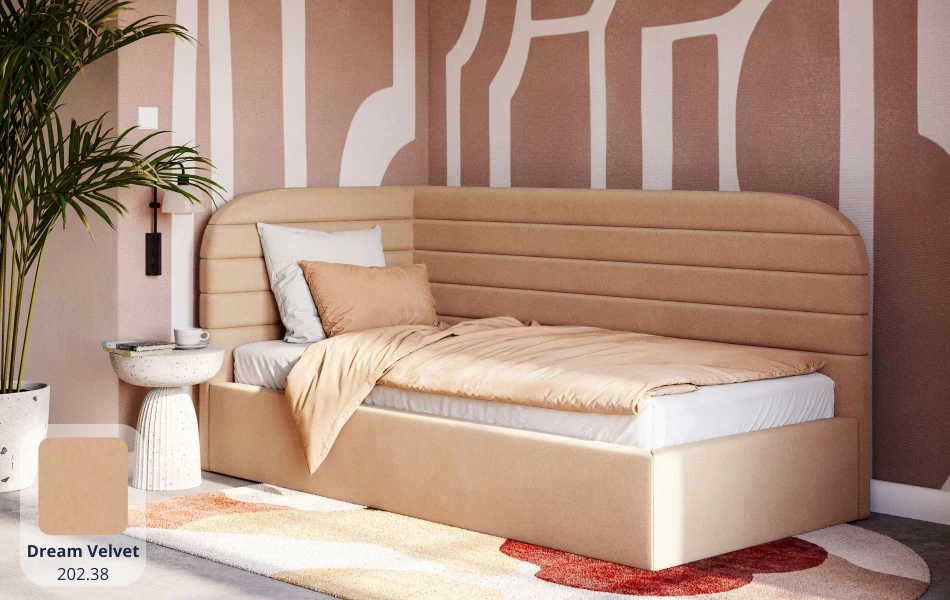 Łóżko tapicerowane beżowe Zanda beżowe 202.38