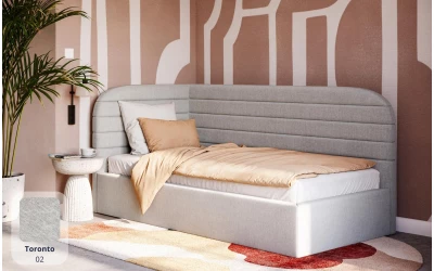 Łóżko tapicerowane szare Zanda toronto 02