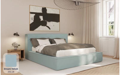 Łóżko tapicerowane szare Proxima dream velvet 202.28