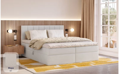 Łóżko kontynentalne jasne Polaris tkanina maya