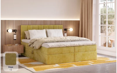 Łóżko kontynentalne żółte Polaris tkanina zoya
