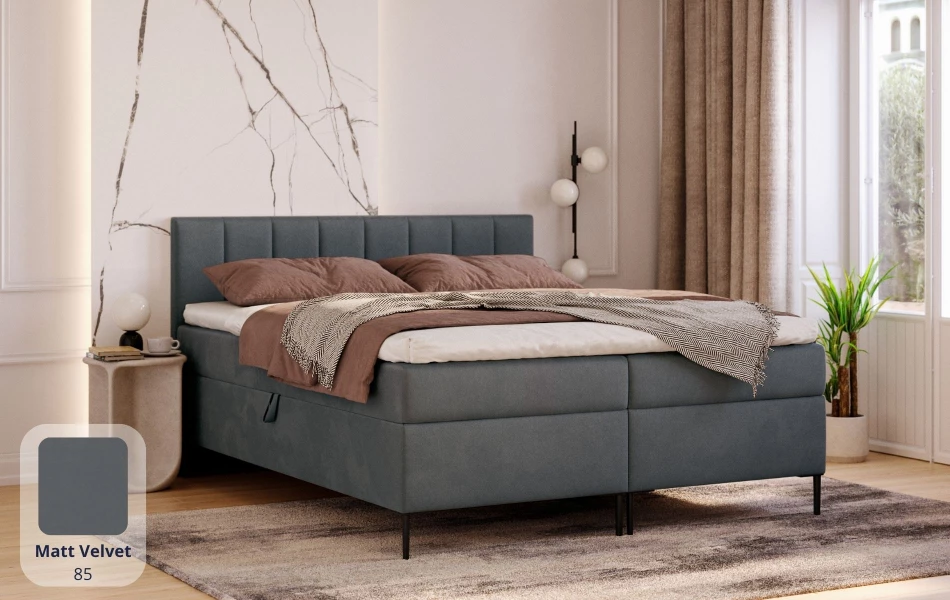 Łóżko kontynentalne Nova tkanina matt velvet
