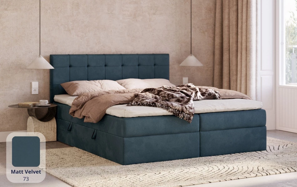 Łóżko kontynentalne Callisto tkanina matt velvet