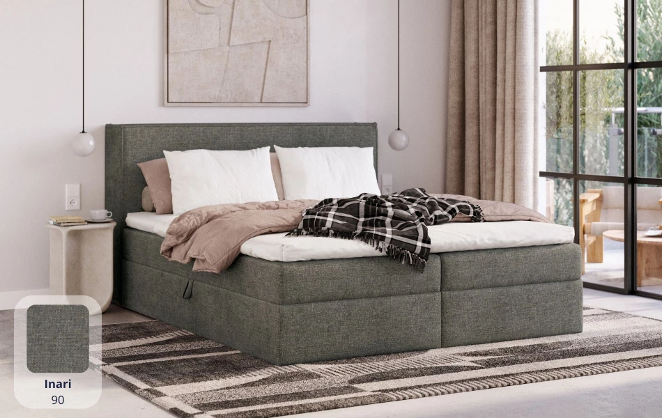 Łóżko kontynentalne Vega tkanina inari