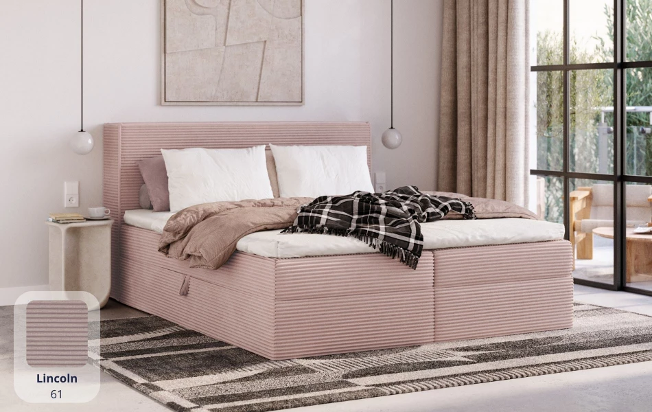 Łóżko kontynentalne Vega tkanina lincoln